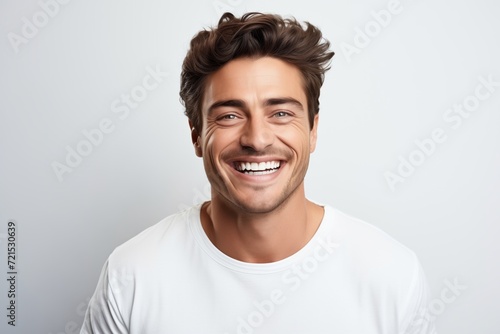 Portrait of handsome man on white background © Kristina