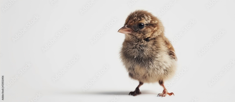 Fototapeta premium Cute little bird animal on white background. Generate AI image