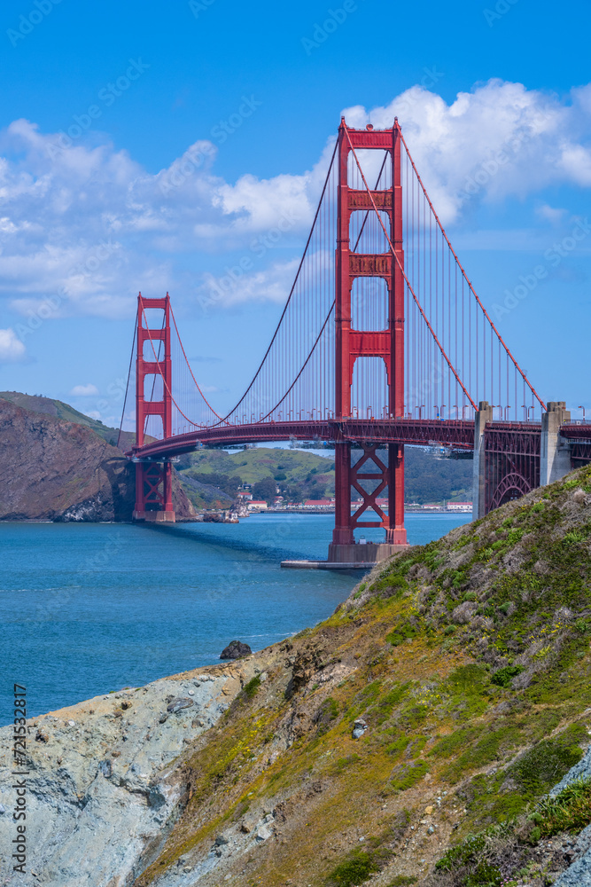Golden Gate Bridge and Bluffs San Francisco California Golden Gate Bridge and Bluffs San Francisco California