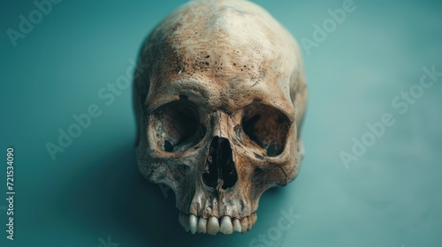 Human skull on a clean background. For commercial advertising and design © Daniil