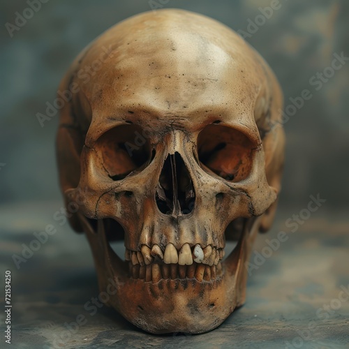 Human skull on a clean background. For commercial advertising and design photo
