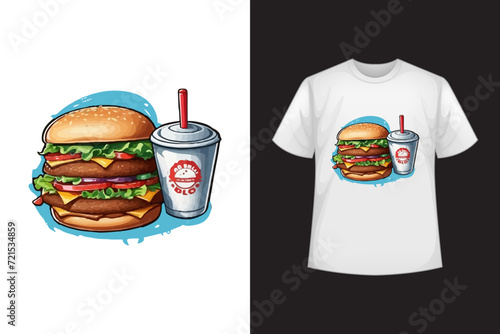 Creative T Shirt Design with make Burger, Burger T shirt design  