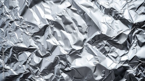 Background made of silver crumpled foil