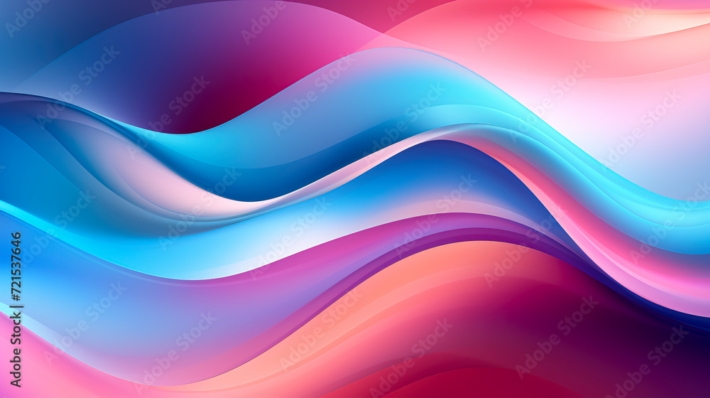 Fluid Gradient Waves in Vivid Pink and Blue created with Generative AI technology