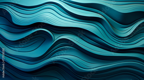 Abstract Ocean Waves Pattern in Shades of Blue created with Generative AI technology © Fernando Cortés