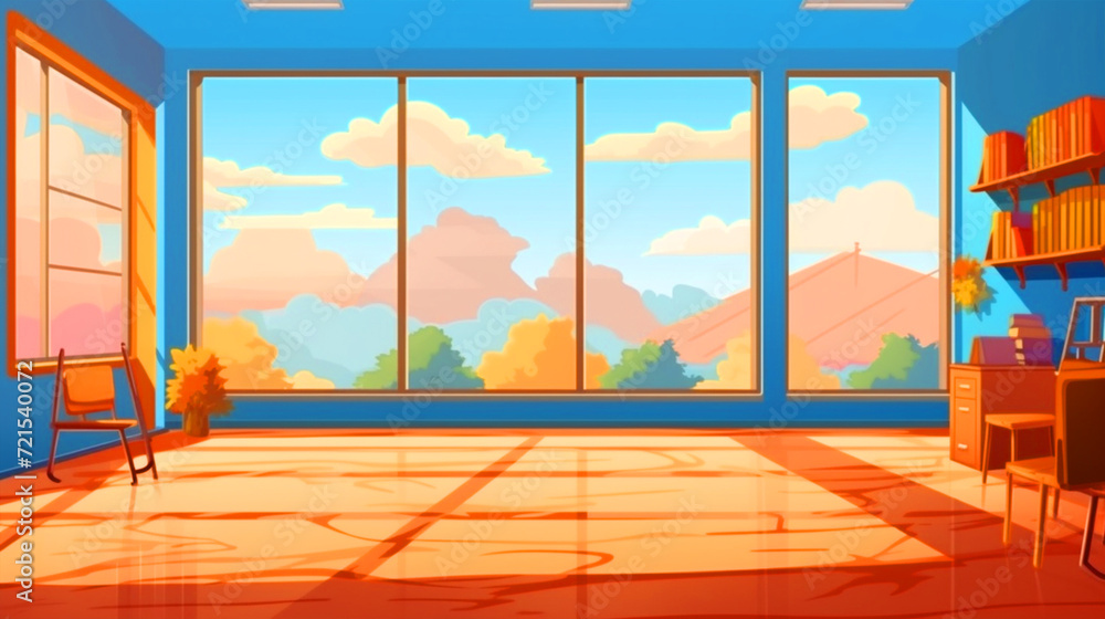 Fototapeta premium School campus building illustration - ai generative