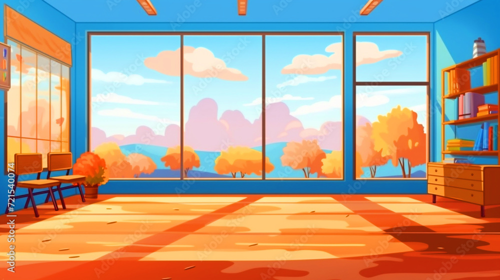 Fototapeta premium School campus building illustration - ai generative