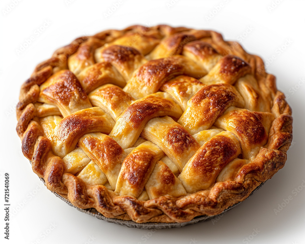 professional, up-close and modern food photography of a pie, white background professional, up-close and modern food photography of a pie, white background