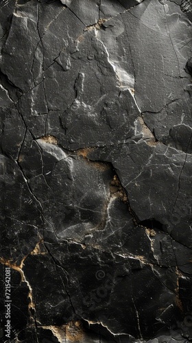 Black and gold marble texture with cracks photo