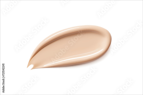 Foundation beige stroke. Face Cosmetic, make up. Cream texture, liquid cosmetic smear. Foundation, BB cream, CC cream, Concealer, face skin product. Realistic Vector