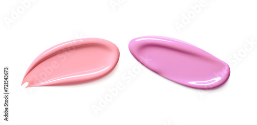 Realistic lipstick strokes .Makeup cosmetics. cream smears range of colours on white background.Transparent. Beige concealer smears. Vector illustration