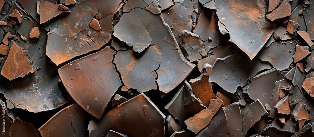Shards of a Broken Dark Brown Earthenware Vessel: A Captivating Display of Shards, Broken Pieces, and the Dark Brown Hue of an Earthenware Vessel Shards of a Broken Dark Brown Earthenware Vessel: A Captivating Display of Shards, Broken Pieces, and the Dark Brown Hue of an Earthenware Vessel