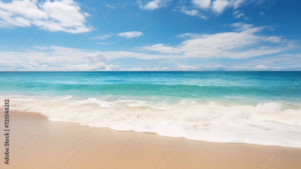 Beautiful tropical beach with white sand, turquoise water and blue sky. Generative AI Beautiful tropical beach with white sand, turquoise water and blue sky. Generative AI