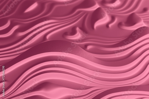 Colorful, soft, smooth and delicious texture of pink cream with waves