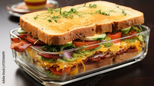 Hearty sandwich in a lunchbox, perfect for a quick meal