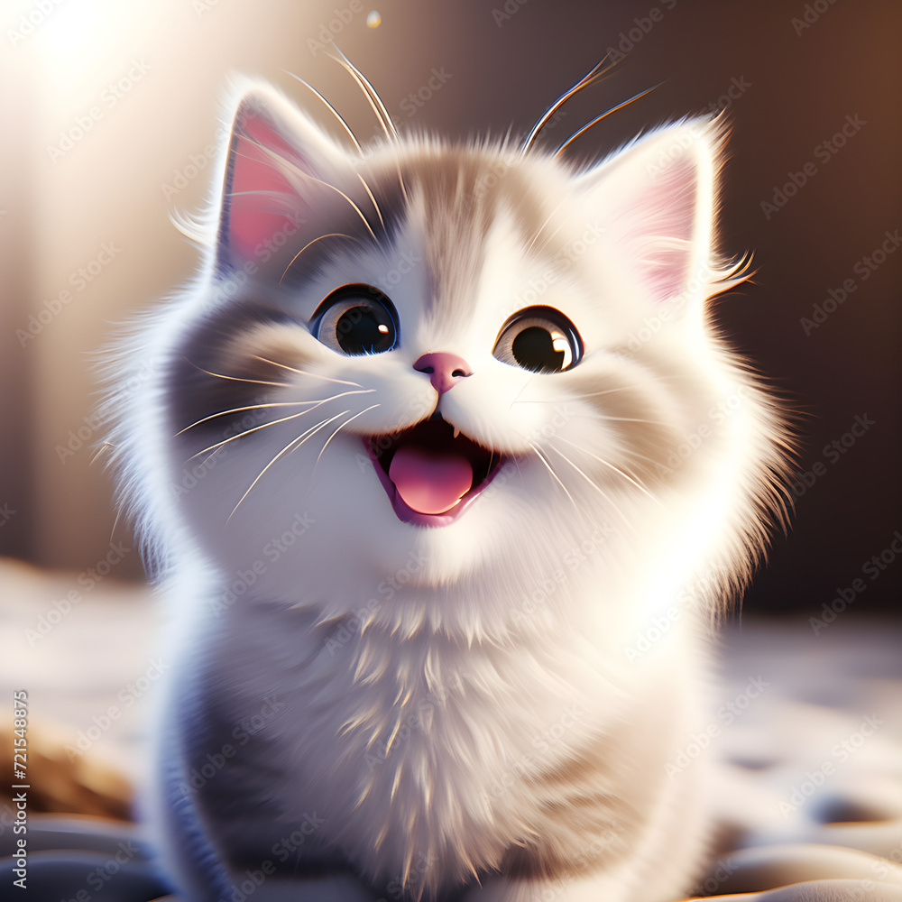 Cute Baby Cat Illustration AI Image, Baby Cute Cat Picture. Cute Baby Cat Illustration AI Image, Baby Cute Cat Picture.