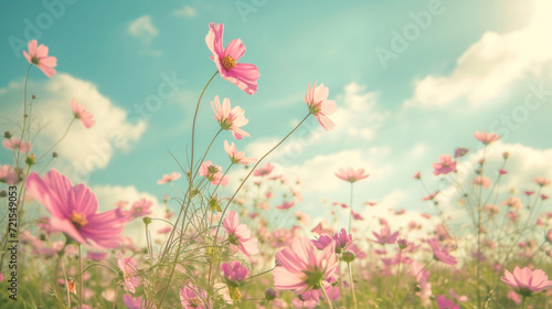 pink flowers in the field © hina