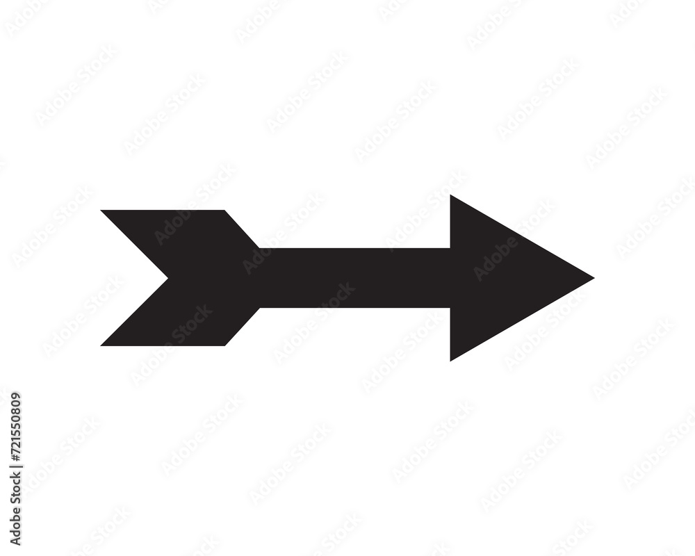 Big long wide arrow pointer. Black icon. Vector illustration and drawing. Big long wide arrow pointer. Black icon. Vector illustration and drawing.