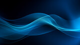 Blue abstract background for design with smooth transparent lines and waves.