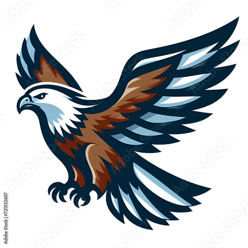 Logo illustration of an eagle isolated on a white background