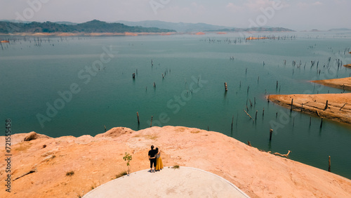 Aerial View of malpaso lake in chapas, mexico photo