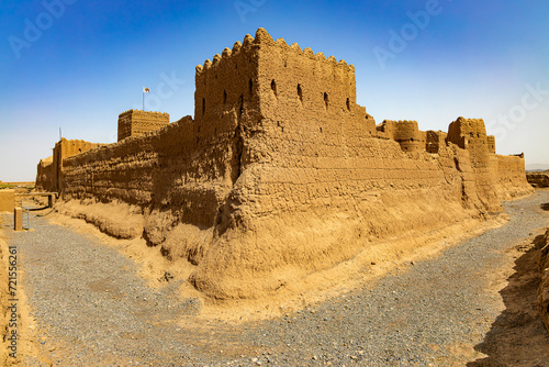 Iran. Sar Yazd village, Yazd province. Sar Yazd (Saryazd) Fortress, one of the oldest and largest castles in Iran (constructed during the Sassanid Dynasty), built of adobe (mudbrick)