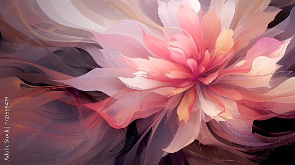 Surreal flowing floral design in pink Surreal flowing floral design in pink