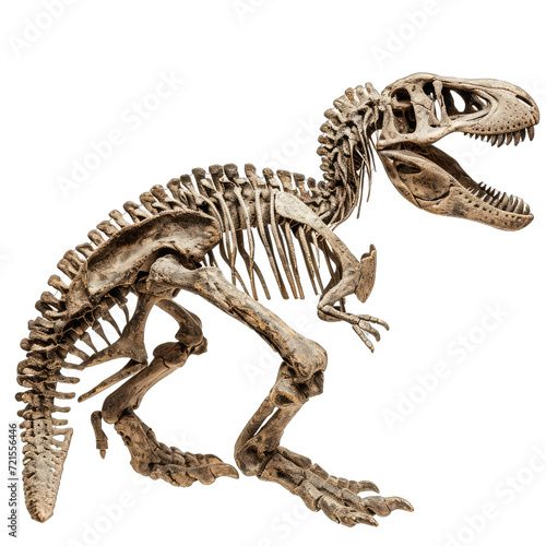 Fossilized Dinosaur Bones.. Isolated on a Transparent Background. Cutout PNG.