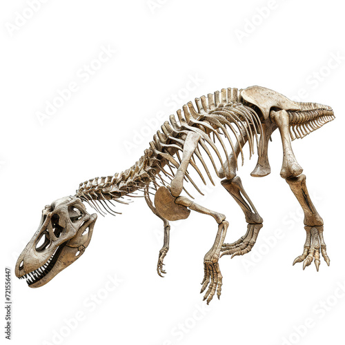 Fossilized Dinosaur Bones.. Isolated on a Transparent Background. Cutout PNG.