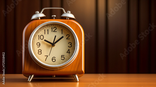 Retro alarm clock with wood