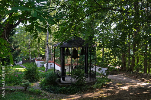 View from the courtyard with the bell tower of the Dragalev Monastery 