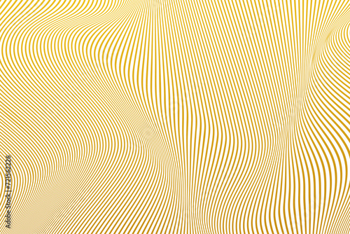 abstract golden wavy lines background. Vector illustration