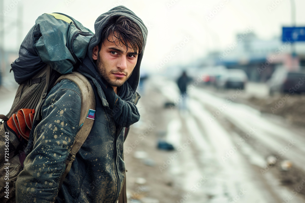 A refugee walks through the ruins Migration Day December 18 A refugee walks through the ruins Migration Day December 18