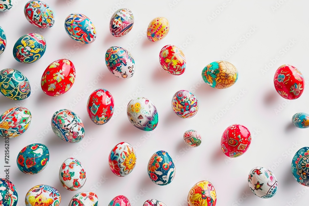 Decorating Easter eggs by colouring them with paints. Decorating Easter eggs by colouring them with paints.