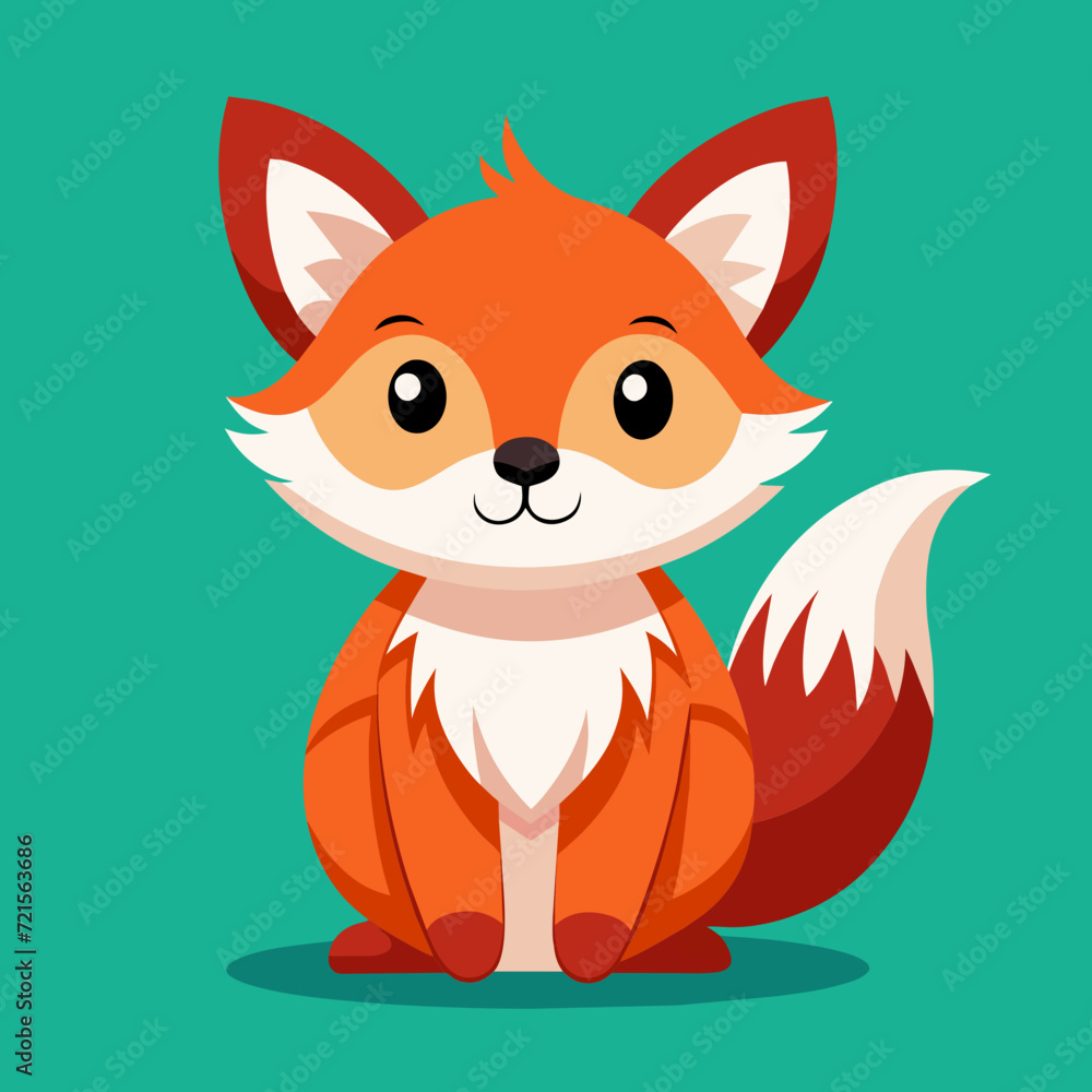 Obraz premium red fox cartoon