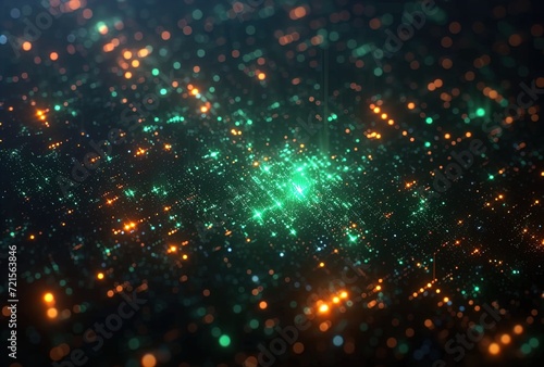 green squares on a abstract background with lights