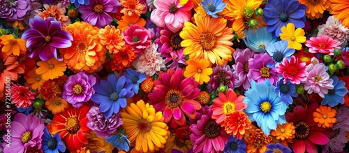 Vibrant and Colorful Flower Blossoms - A Stunning Display of Flowers in a Rainbow of Colors