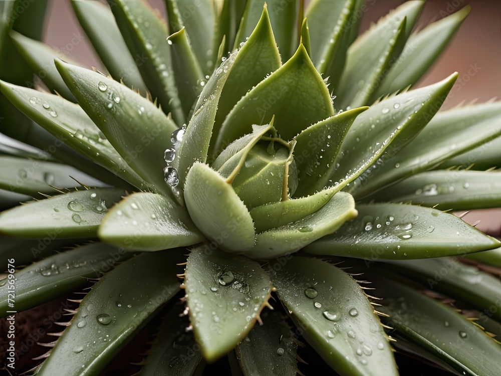 Fototapeta premium Aloe vera in the summer garden