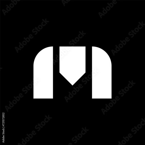 Letter m shield abstract logo design