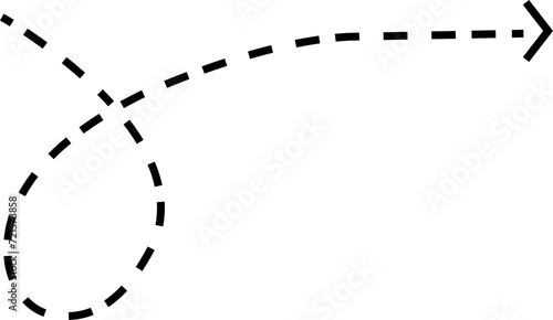 Curved dotted arrow. Zigzag arrow stripes design with dotted line isolated on transparent background. Flow direction. Pointers to the wire, up, down. Vector icon , Back, Next Web Page Sign.