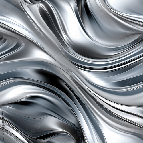 Shiny metallic background with wavy design tile - can be seamlessly repeated endlessly