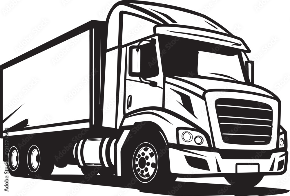Urban Freight Truck Vector Mockup in Motion Blueprint in MotionVector Illustration of Cargo Logisti