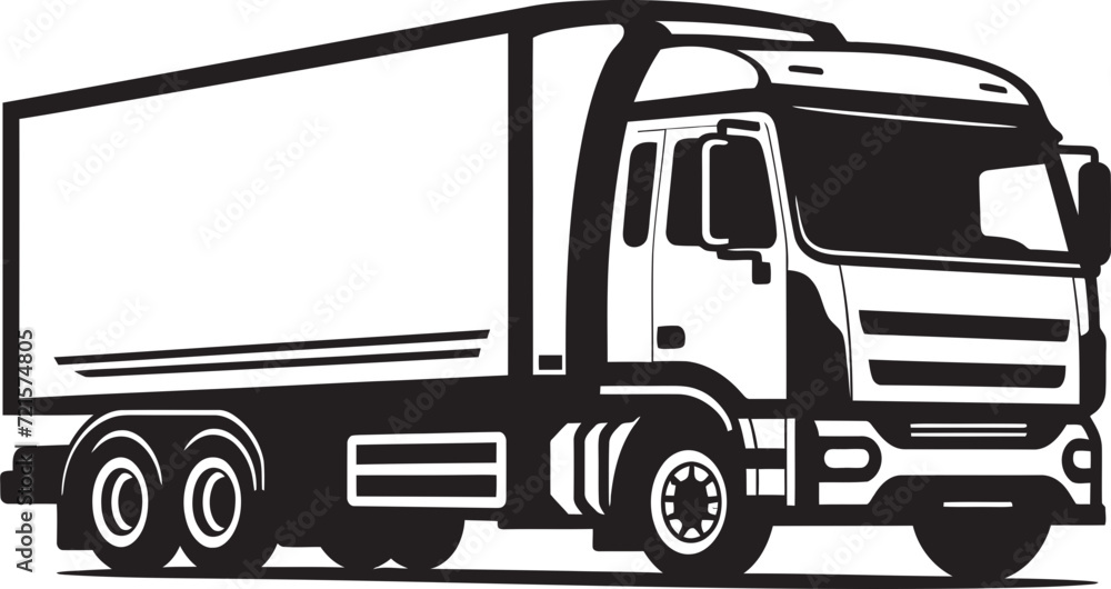 Commercial Trucking Vector SceneFreight Delivery in Vector Illustration