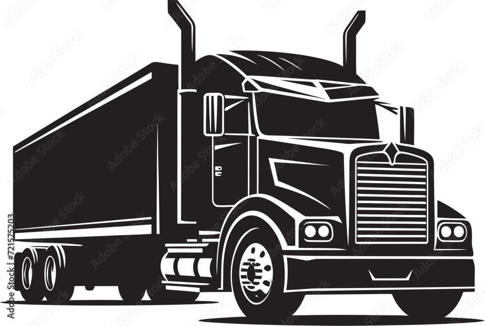 High Quality Trucking Vector ArtVector Graphics of Cargo Transport