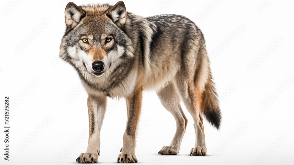 Wolf animal on white background