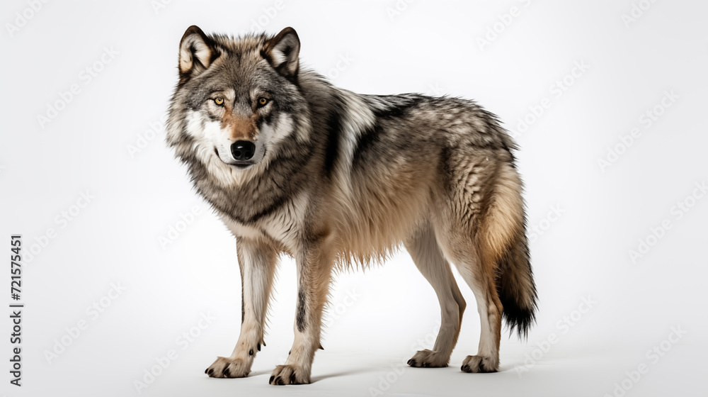 Wolf animal on white background