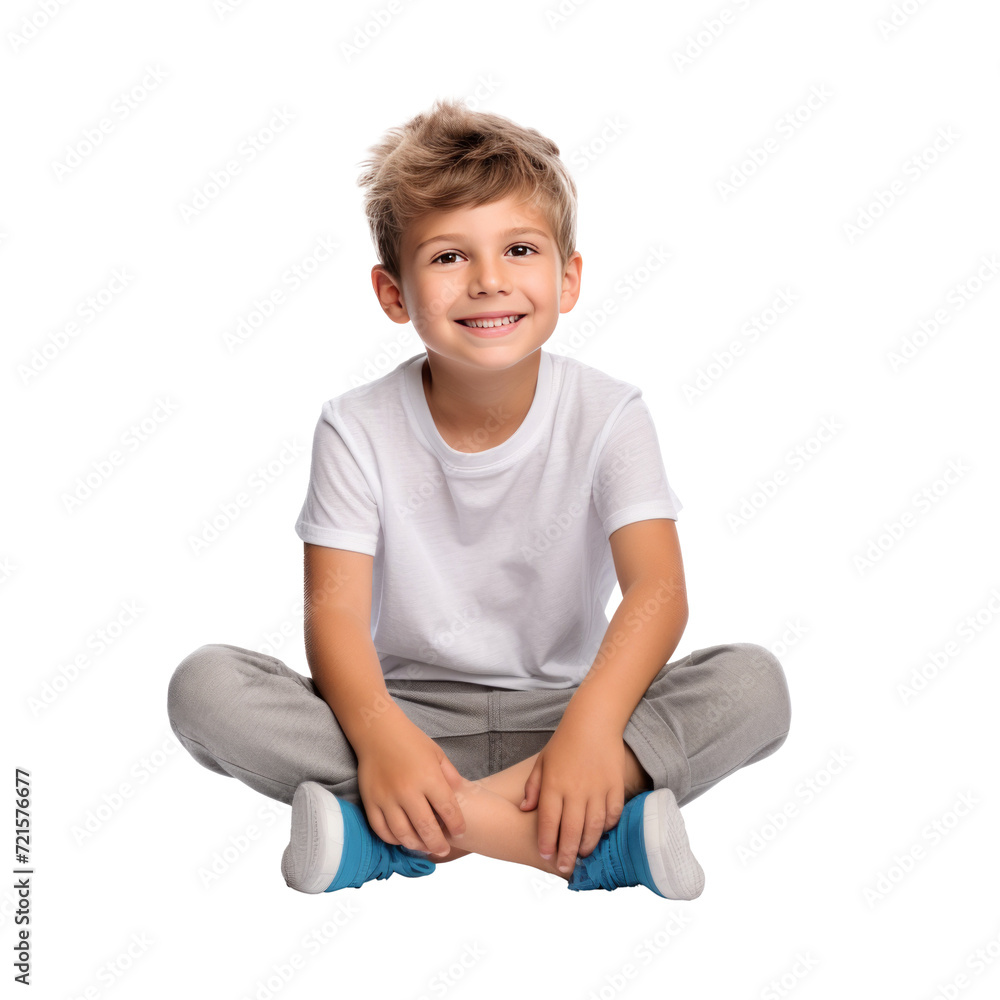 Child sitting on the floor. Isolated on transparent background. Child sitting on the floor. Isolated on transparent background.