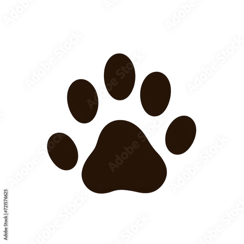 Cat or dog paw. Isolated on transparent background.