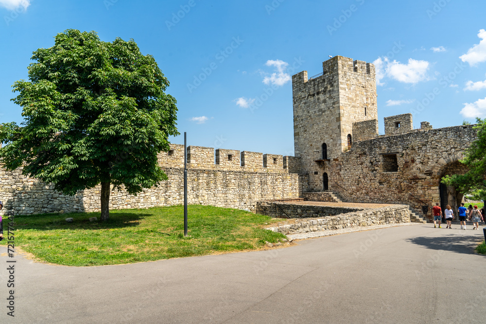 Belgrade Kalemagdan Fortress and city walls. Serbian medieval castle, tourist landmark of the city. Serbia