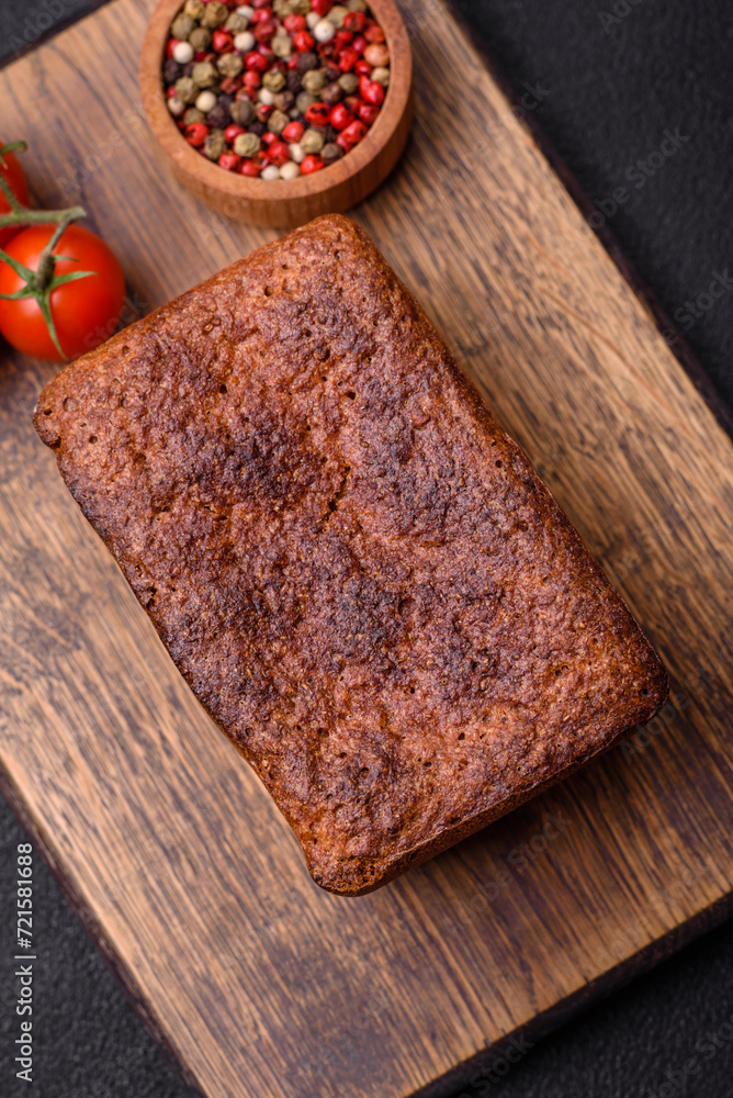 Delicious fresh crispy brown bread with seeds and grains Delicious fresh crispy brown bread with seeds and grains